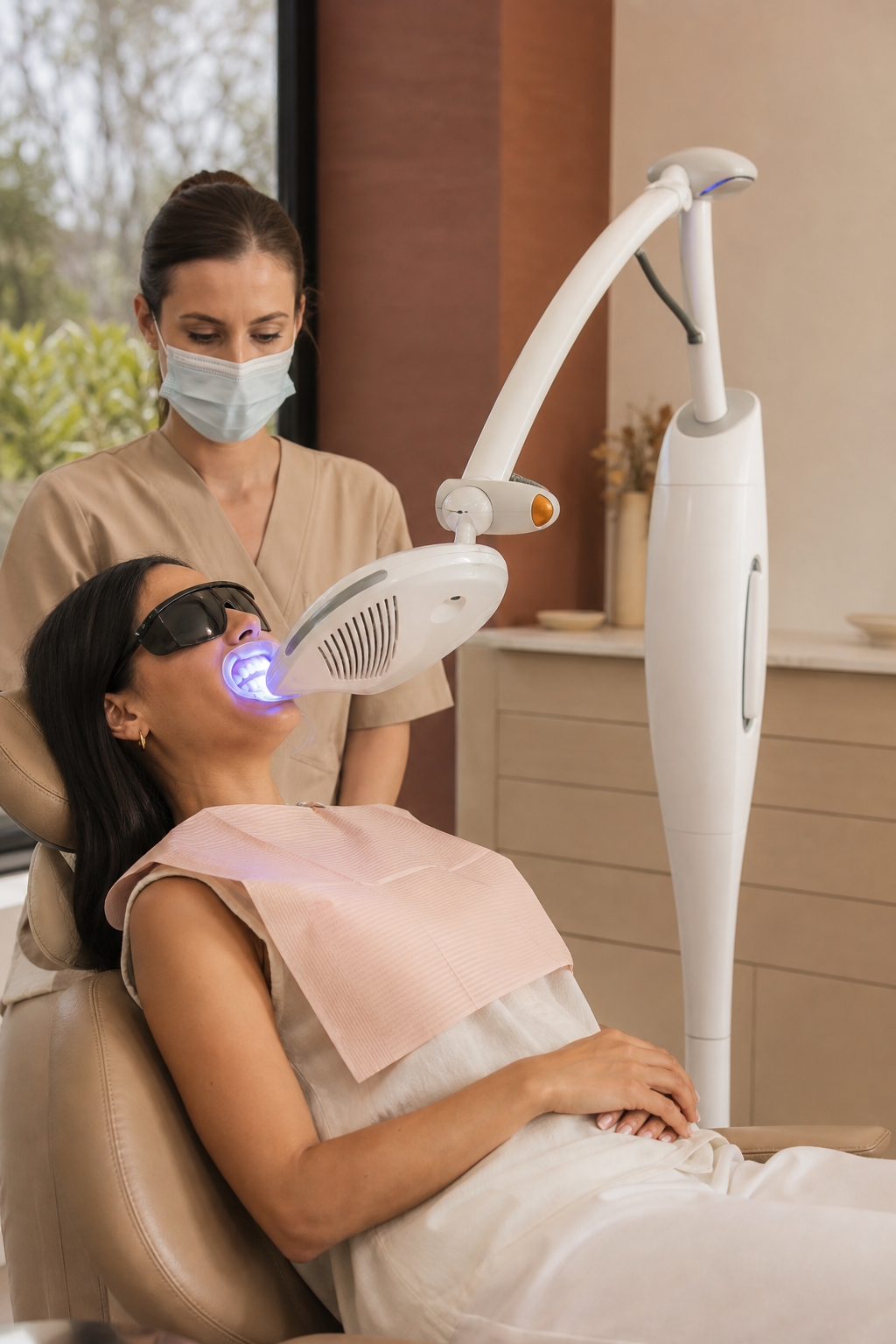 Blanqueamiento dental profesional en clínica